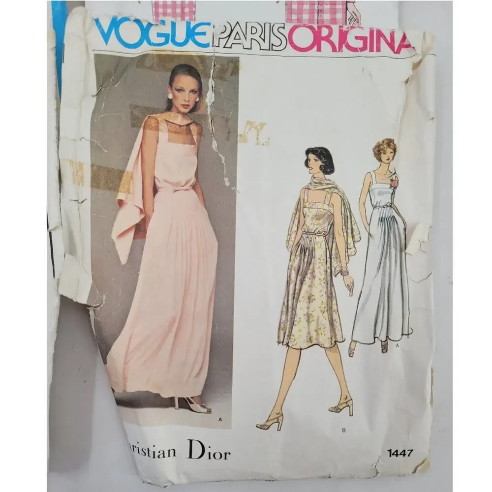 Vintage Vogue 70s 80s 90s Sewing Patterns Lot of 6 Glam Office Siren Cottagecore
